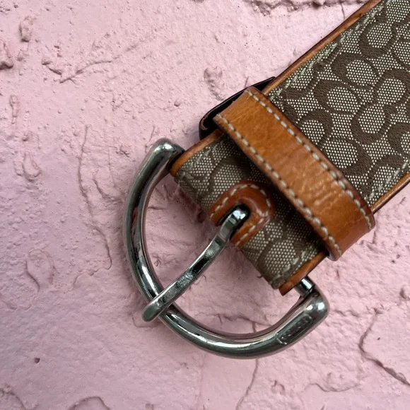 Vintage Coach Monogrammed Belt Leather Size XL